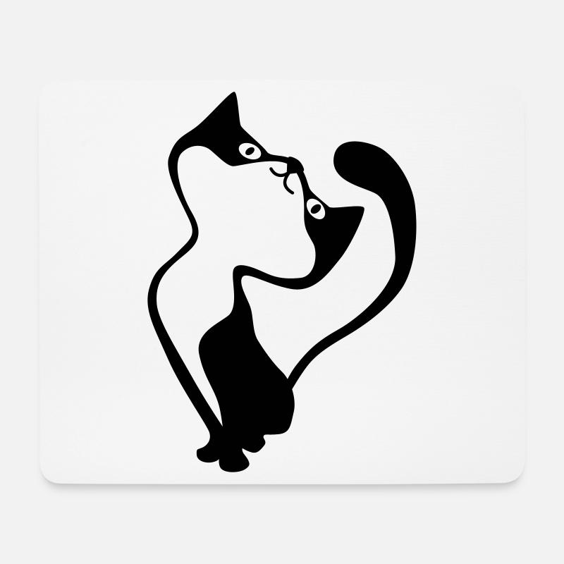 Katze - Mousepad (Querformat) - Weiß