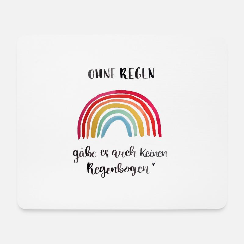 Regenbogen - Mousepad (Querformat) - Weiß