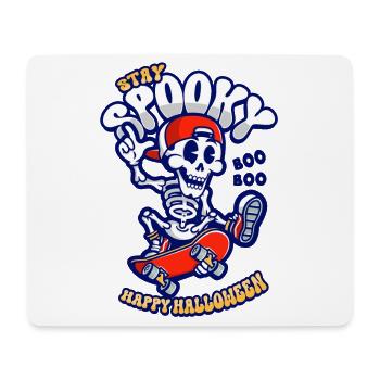Halloween Skeleton Rides Skateboard - Mouse Pad (horizontal) - white - Front