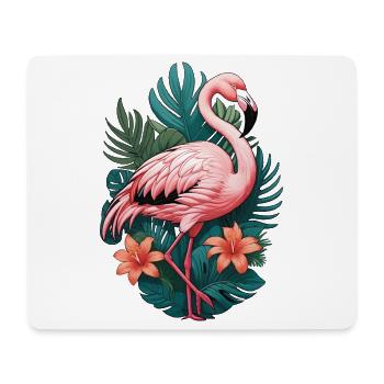 Flamant - Tapis de souris (format paysage) - blanc - Devant