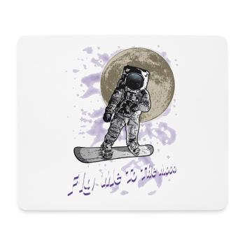 Moon snowboarder - Mouse Pad (horizontal) - white - Front
