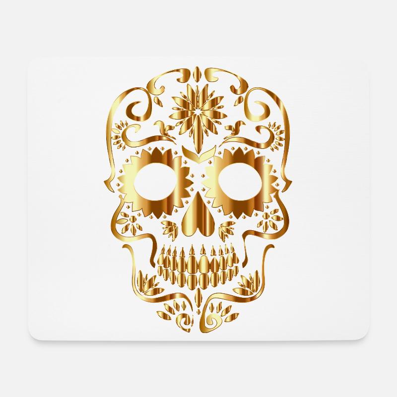 Totenkopf - Mousepad (Querformat) - Weiß
