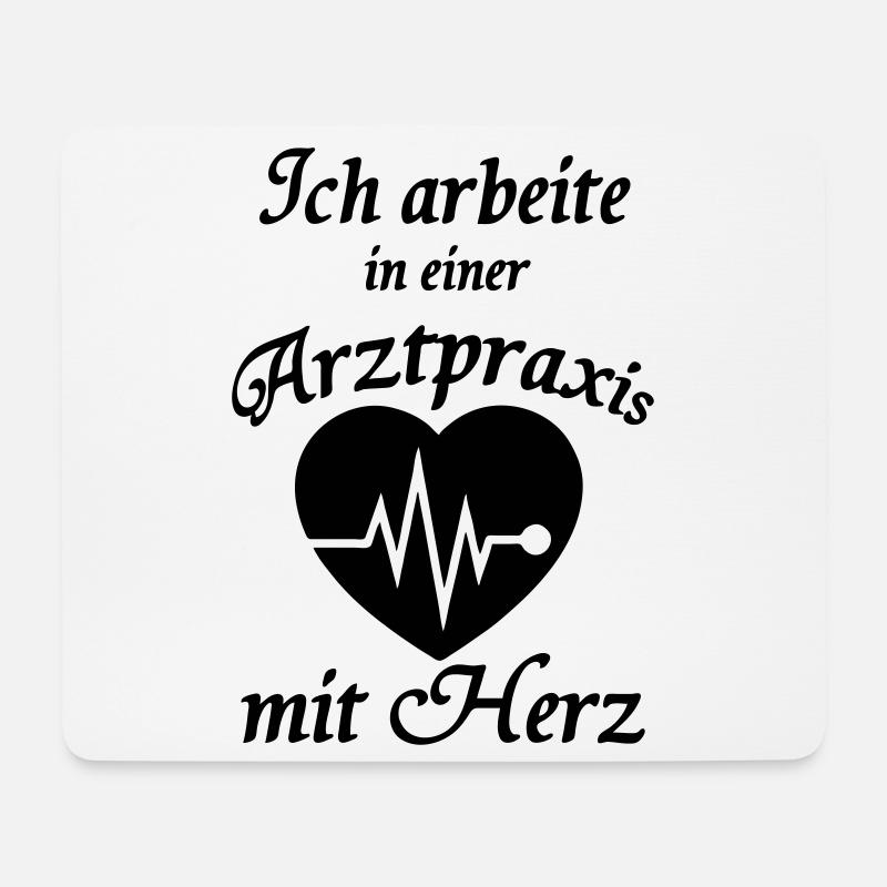 Arztpraxis mit Herz Geschenk Medizin Arzt - Mousepad (Querformat) - Weiß