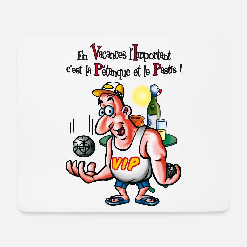 Vip petanque - Mousepad (Querformat) - Weiß