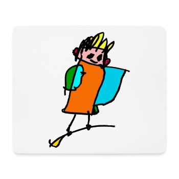 little witch on the broom - Mouse Pad (horizontal) - white - Front