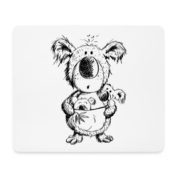 Koala Maman avec des bébés - Tapis de souris (format paysage) - blanc - Devant