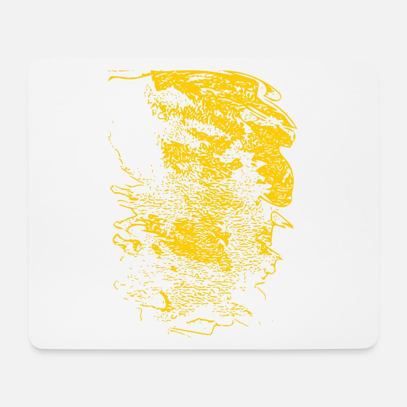 Gelbes Profil-Silhouette Muster - Mousepad (Querformat) - Weiß