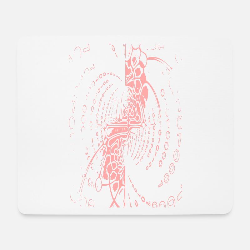 Spirale der Bytes: Meditationsfigur - Mousepad (Querformat) - Weiß