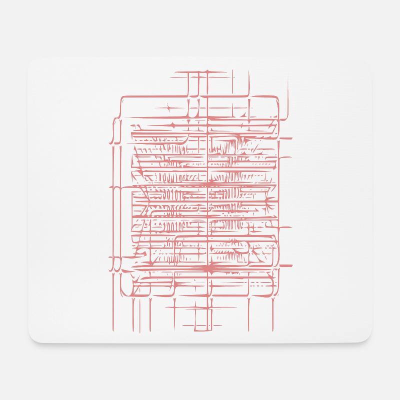 Geometrische Pinklinien Textur - Mousepad (Querformat) - Weiß
