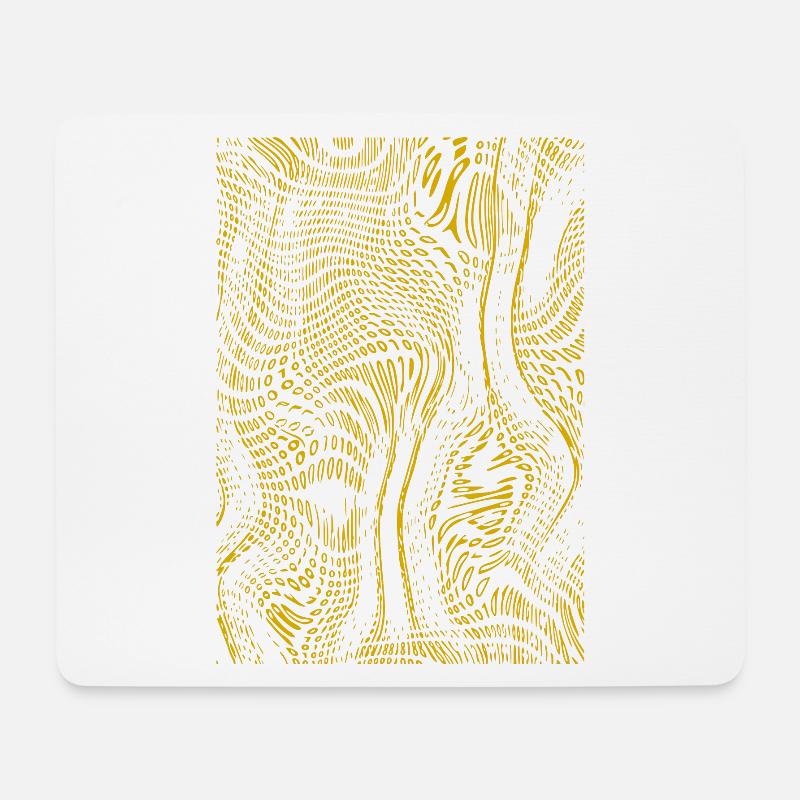 Goldene Musterwelle - Mousepad (Querformat) - Weiß