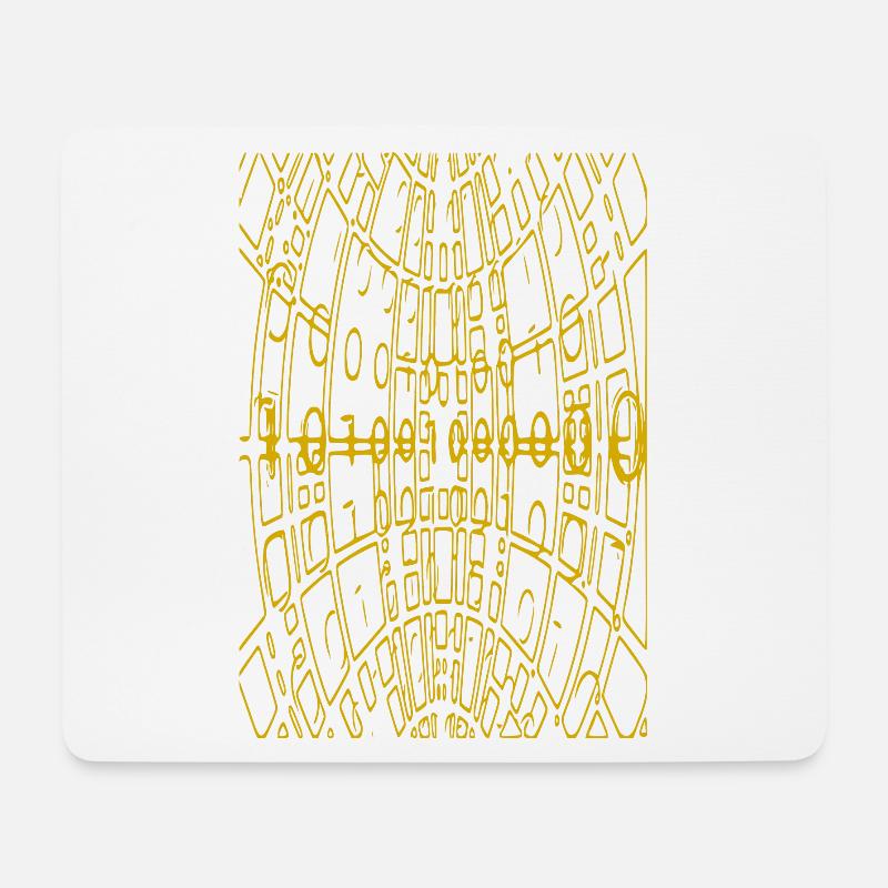 Gelb-Gitter Optische Netzstruktur - Mousepad (Querformat) - Weiß
