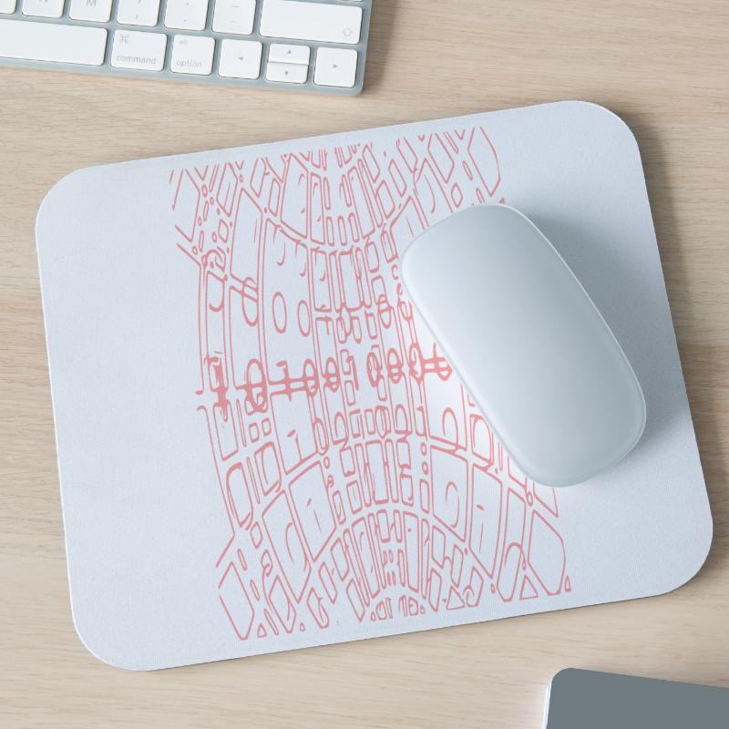 Binary Code Abstract (pink) Mouse Pad (horizontal)