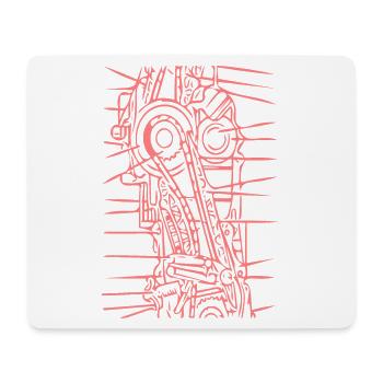 Rosa Linien-Roboter Kunst - Mousepad (Querformat) - Weiß - Vorne
