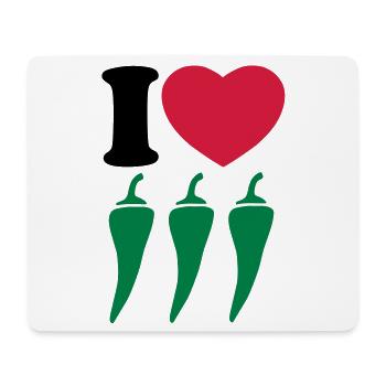 I love chili - Ich liebe Chili - Mousepad (Querformat) - Weiß - Vorne