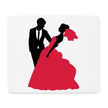 Mariage, Mariée, Le marié - Tapis de souris (format paysage) - blanc - Devant