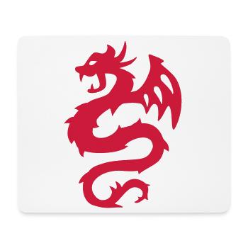 Feuerdrache Silhouette Print - Mousepad (Querformat) - Weiß - Vorne