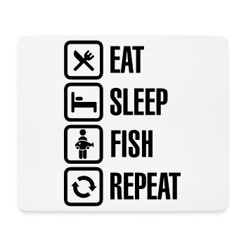 Eat - sleep - fish - repeat - Mousepad (Querformat) - Weiß - Vorne