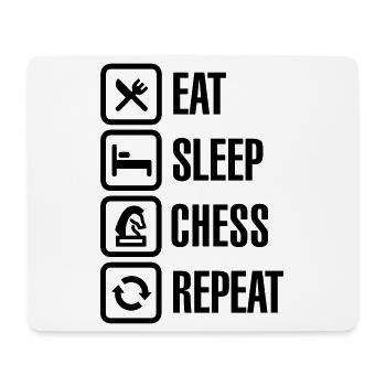 Eat Sleep Chess Repeat - Mousepad (Querformat) - Weiß - Vorne
