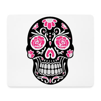Crâne traditionnelle mexicaine, jour des morts. - Tapis de souris (format paysage) - blanc - Devant