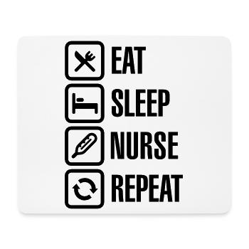 Eat Sleep Nurse Repeat - Tapis de souris (format paysage) - blanc - Devant