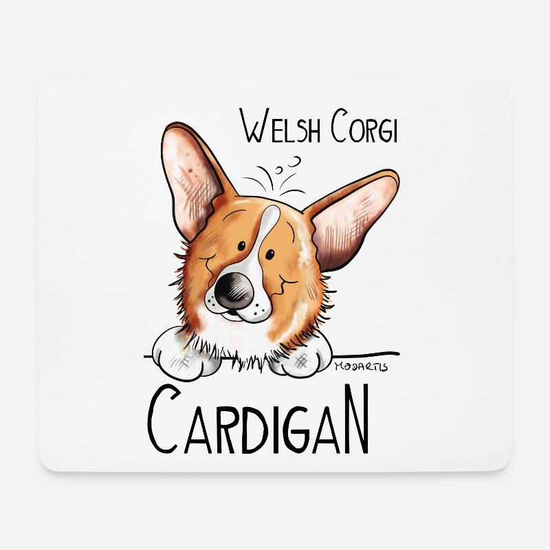 Welsh Corgi Cardigan - Mousepad (Querformat) - Weiß