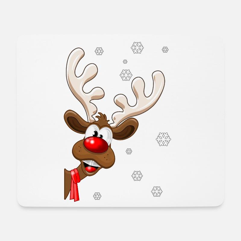 Weihnachten Rentier Rudolph - Weihnachten Rentier - Mousepad (Querformat) - Weiß