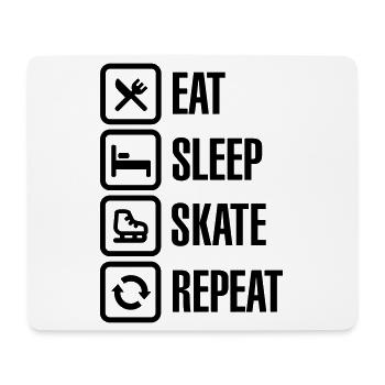 Eat sleep figure Eis skate repeat - Mousepad (Querformat) - Weiß - Vorne