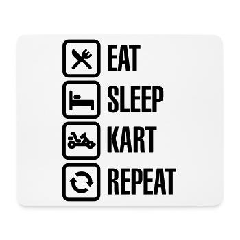 Eat sleep kart karting go-karts repeat - Mousepad (Querformat) - Weiß - Vorne