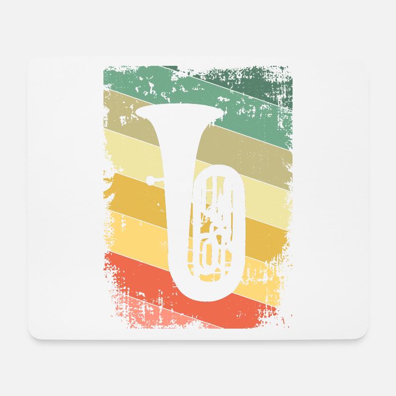 Tuba Tubaspieler - Mousepad (Querformat) - Weiß
