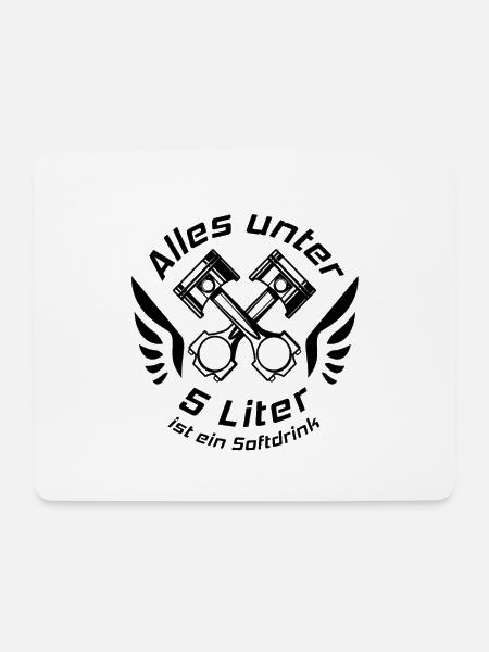 V8 Motor Engine US Car Muscle Car Hubraum 5 Liter - Mousepad (Querformat) - Weiß