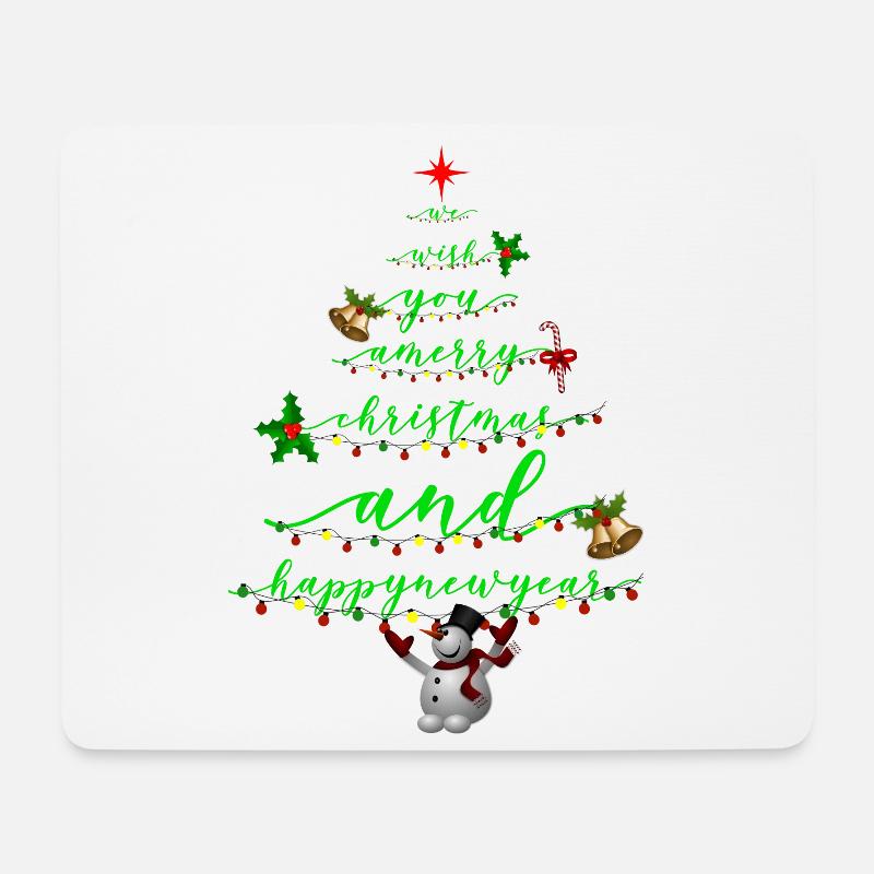 Drehbuch Weihnachtsbaum mit Schneemann - Mousepad (Querformat) - Weiß