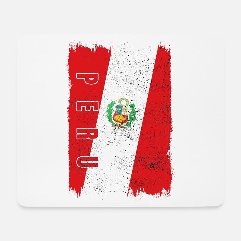 Peru Flagge - Mousepad (Querformat) - Weiß