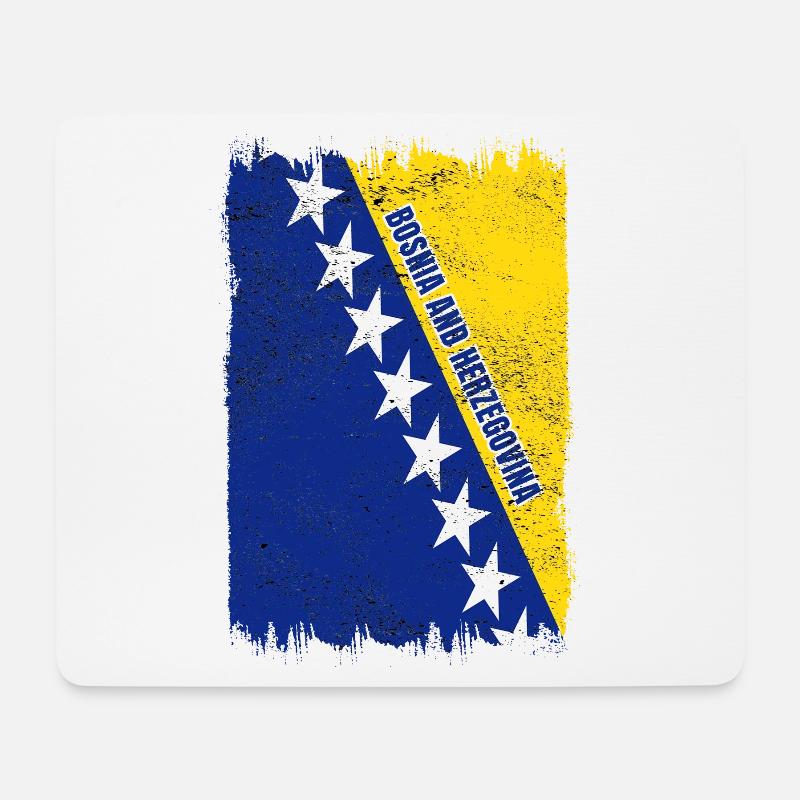 Bosnien und Herzegowina Flagge - Mousepad (Querformat) - Weiß