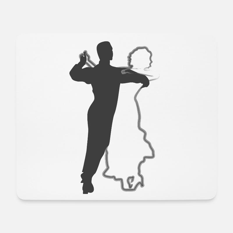 Elegant Dancing Couple Silhouettes Design - Mouse Pad (horizontal) - white