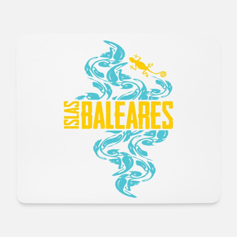 Balearic Islands Waves Pattern - Mouse Pad (horizontal) - white
