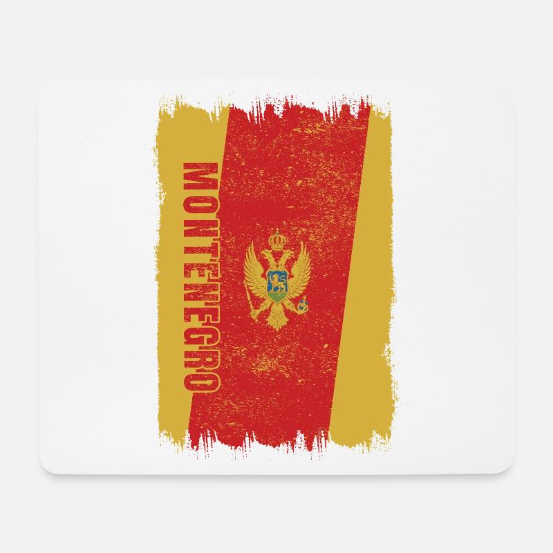 Montenegro Flagge - Mousepad (Querformat) - Weiß