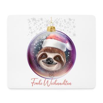 Frohe Weihnachten Weihnachtsoutfit Faultier - Mousepad (Querformat) - Weiß - Vorne
