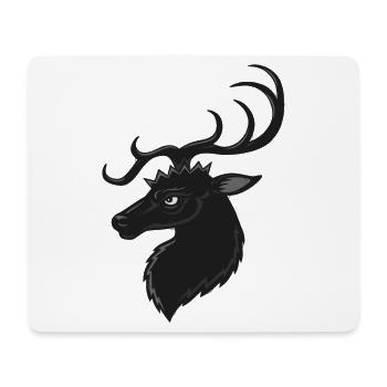 Hirsch portrait - Mousepad (Querformat) - Weiß - Vorne