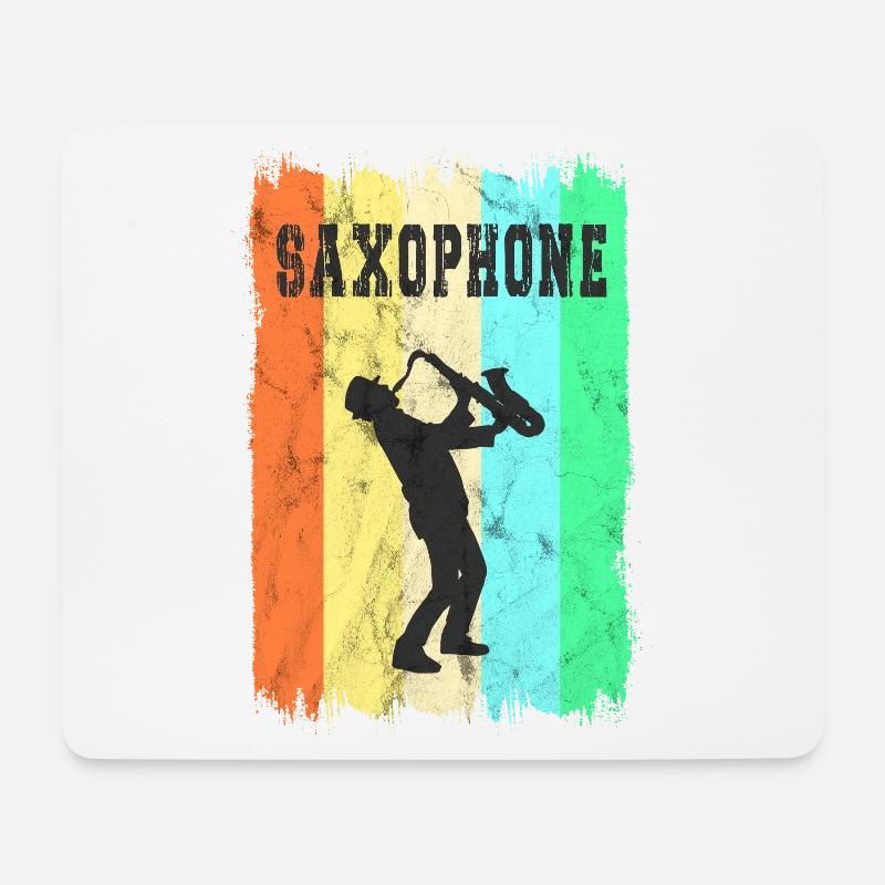 Saxophone Design - Mousepad (Querformat) - Weiß