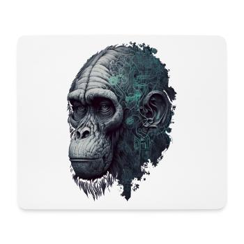 KI-gesteuerter Affe - Mousepad (Querformat) - Weiß - Vorne