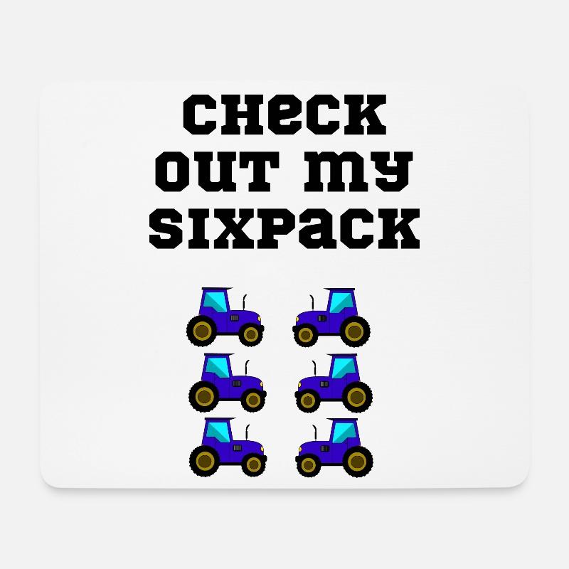 traktor trecker sixpack - Mousepad (Querformat) - Weiß