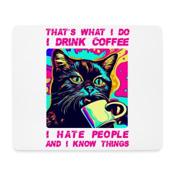 Café de chat confortable - Tapis de souris (format paysage) - blanc - Devant