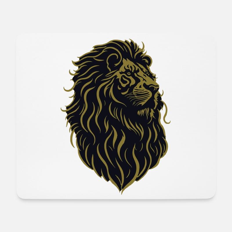 Goldener Löwe - Mousepad (Querformat) - Weiß