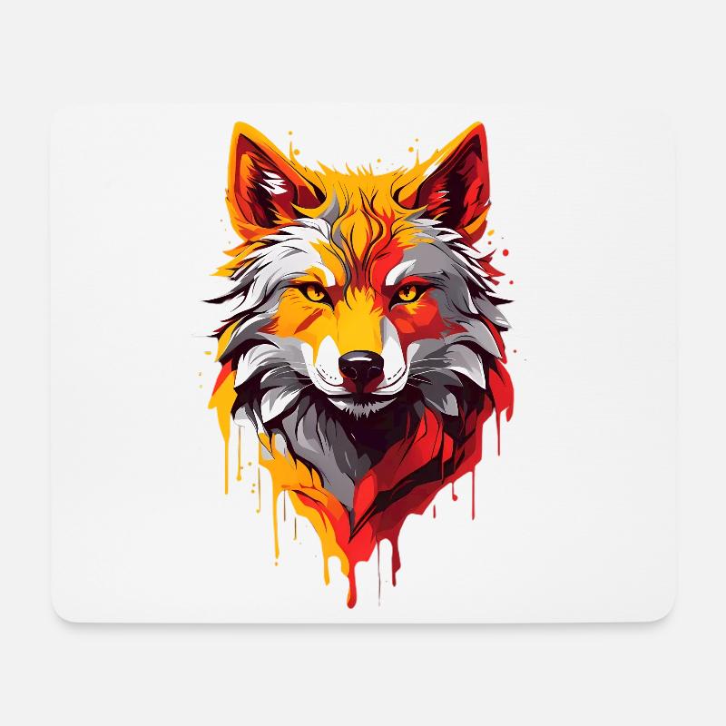 Coole Wolf - Mousepad (Querformat) - Weiß