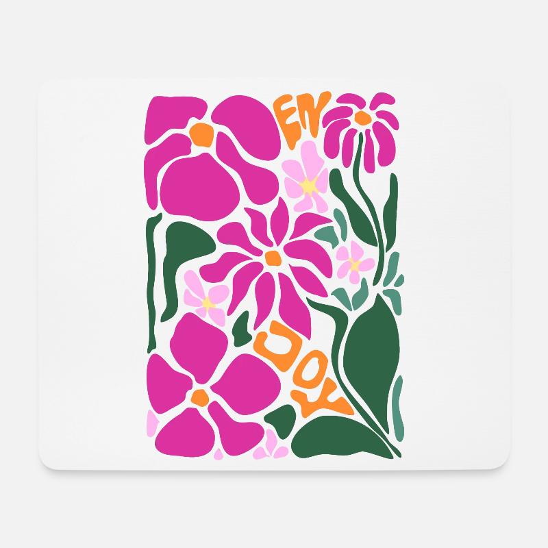 Fleurs de bonne humeur - profitez - Tapis de souris (format paysage) - blanc