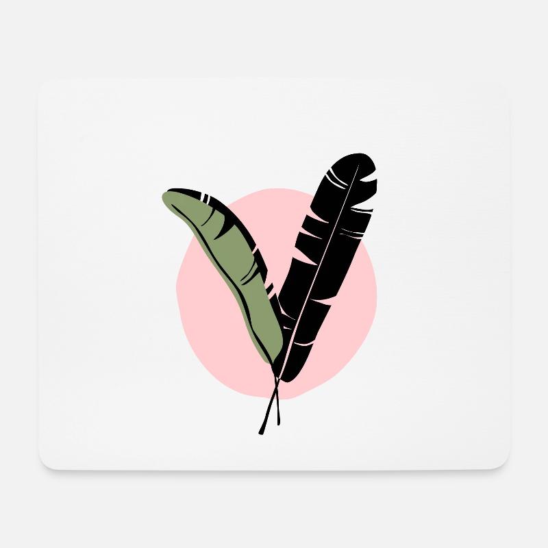 Banana leaf abstract midcentury modern - Mouse Pad (horizontal) - white