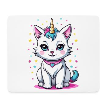 Süße Katzeneinhorn - Mousepad (Querformat) - Weiß - Vorne