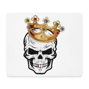 Schädel,Skull,Totenkopf mit Krone und Goldzahn - Mousepad (Querformat) - Weiß - Vorne