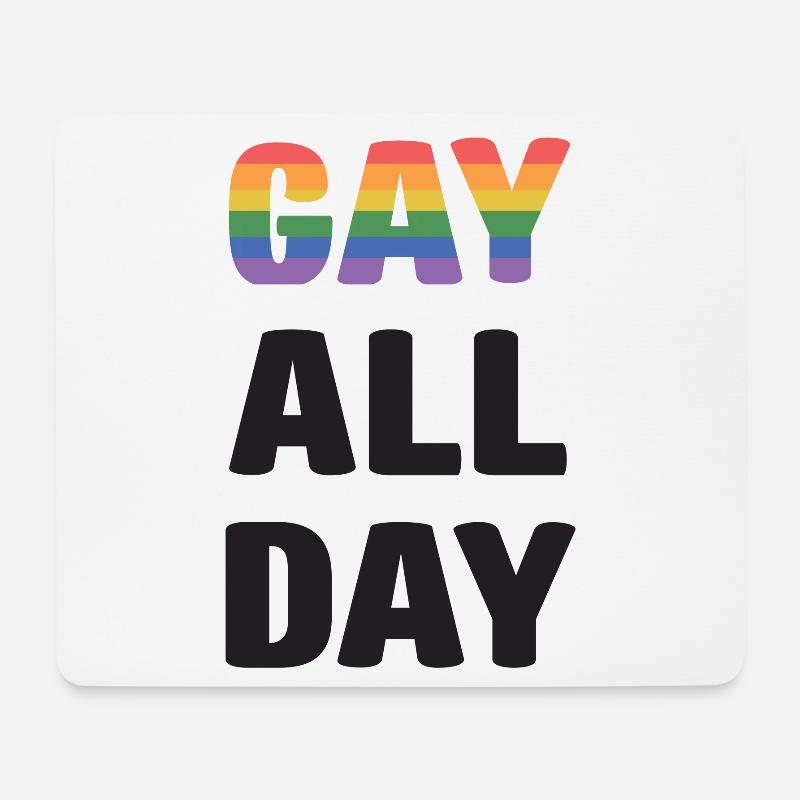 LGBT Pride Month - Schwul den ganzen Tag - Mousepad (Querformat) - Weiß
