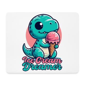 Ice Cream Dreamer Cute T-Rex with Ice Cream Gift - Mouse Pad (horizontal) - white - Front